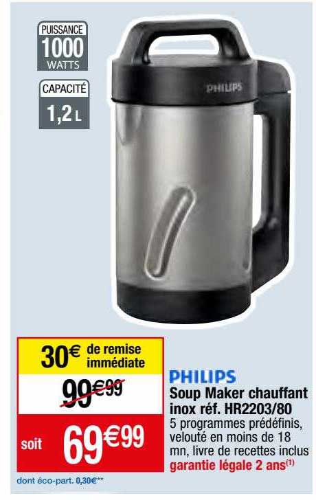 soup maker chauffant inox philips