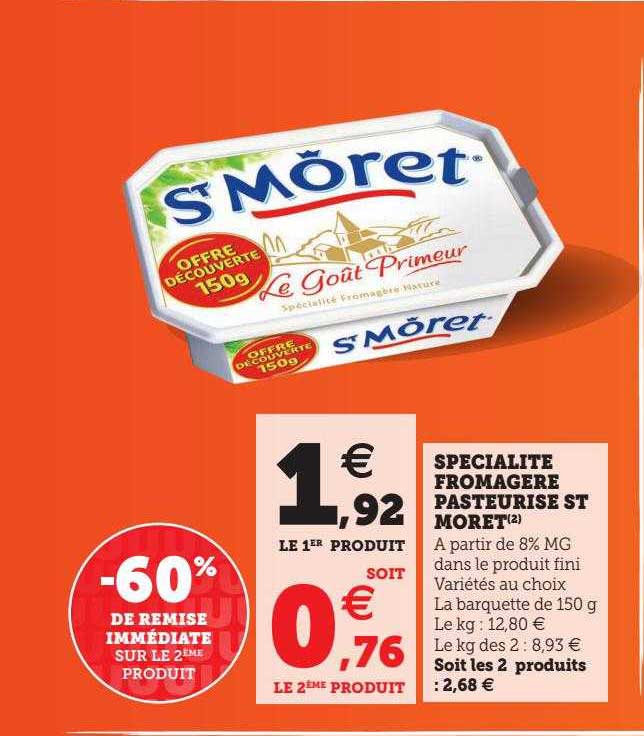 spécialité fromagère pasteurisé st môret