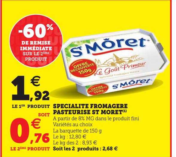 spécialité fromagère pasteurisé st môret
