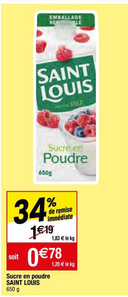 sucre en poudre saint louis