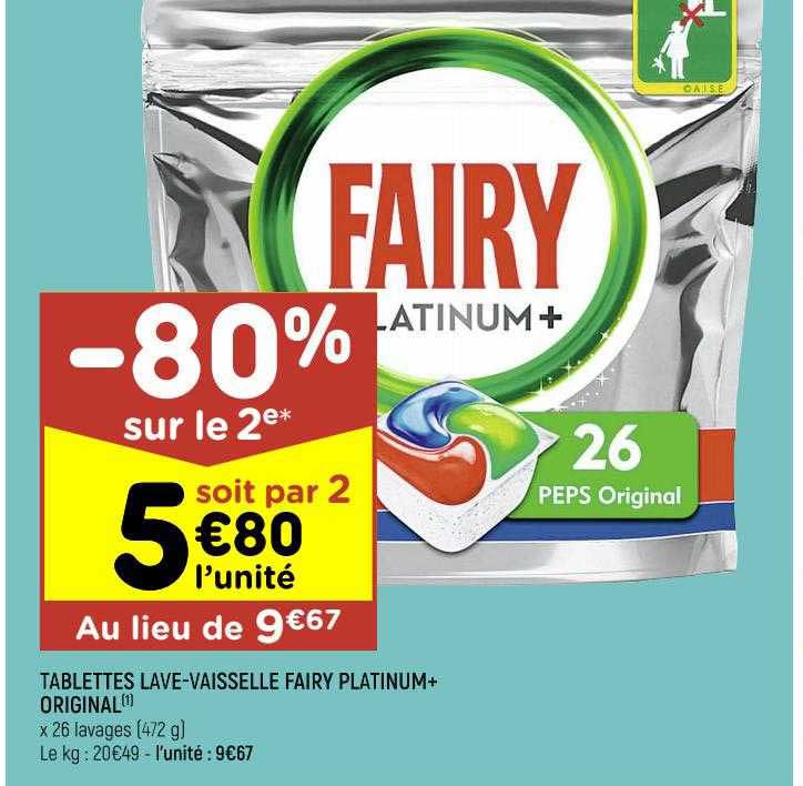 tablettes lave-vaisselle fairy platinum+ original