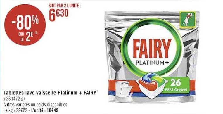 tablettes lave vaisselle platinum+ fairy