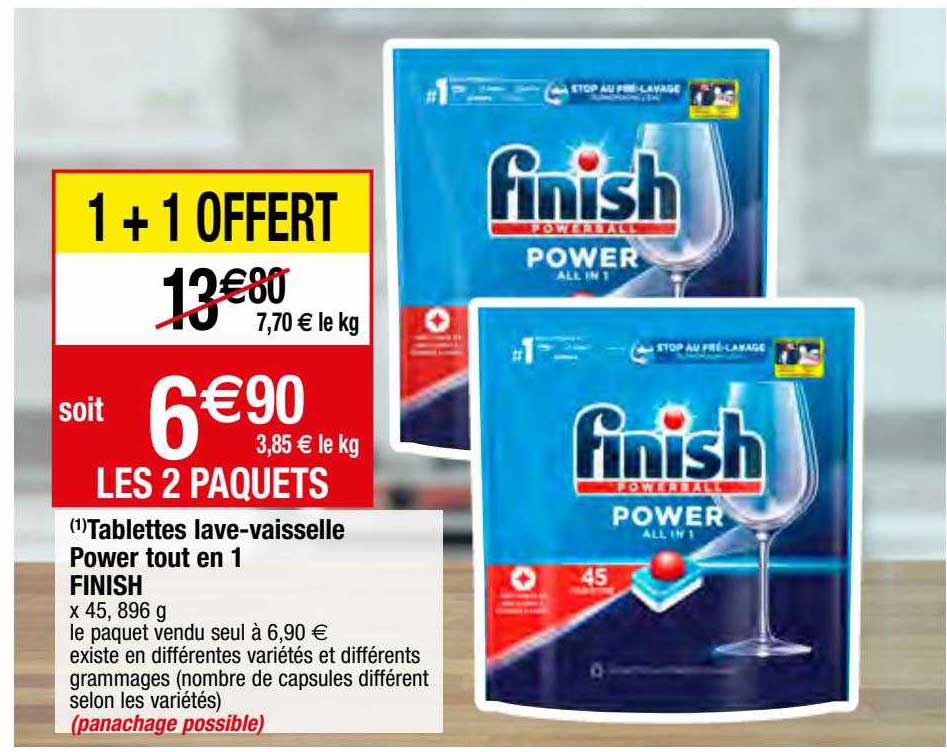 tablettes lave-vaisselle power tout en 1 finish