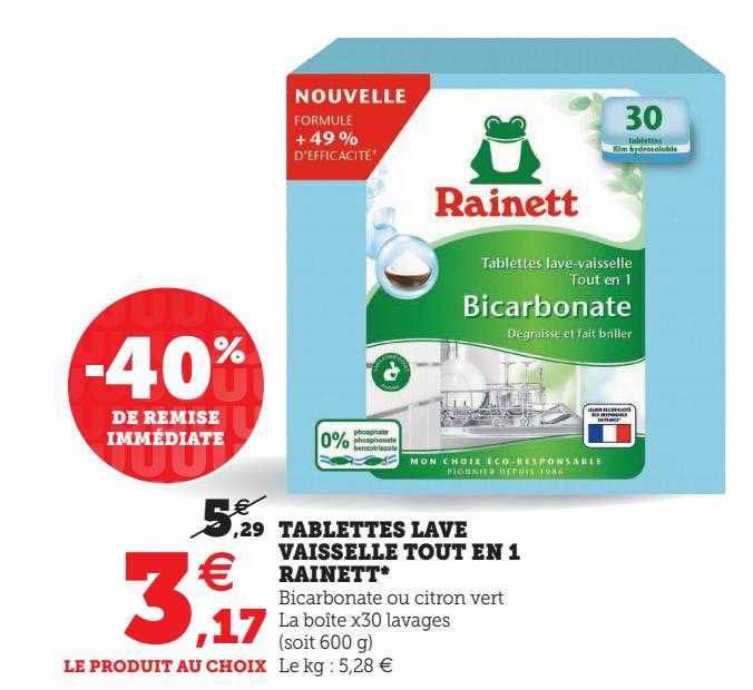 tablettes lave vaisselle tout en 1 rainett