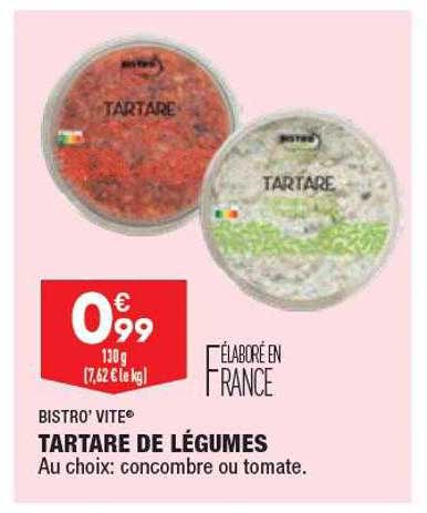 Tartare De Légumes Bistro' Vite