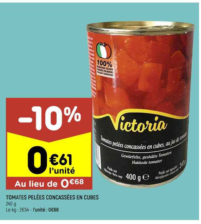 tomates pelées concassées en cubes
