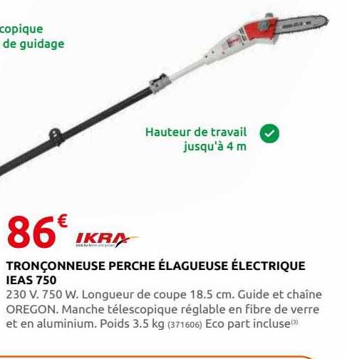 tronçonneuse perche élagueuse électrique ieas 750 ikra
