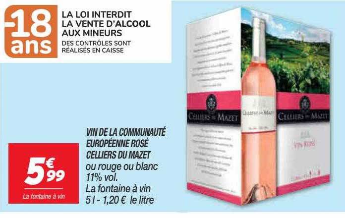 vin de la communauté européenne rosé celliers du mazet