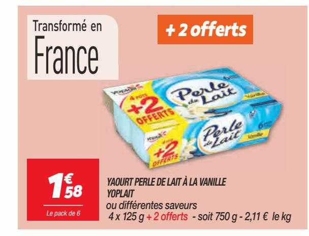 Yaourt Perle De Lait à La Vanille Yoplait