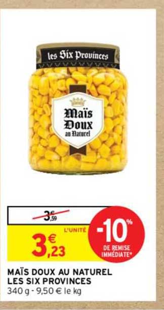 maïs doux au naturel les six provinces