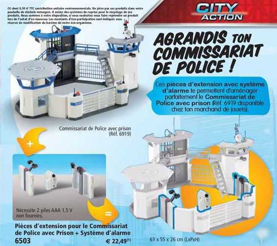 pièces d'extension pour le commissariat de police avec prison + système d'alarme