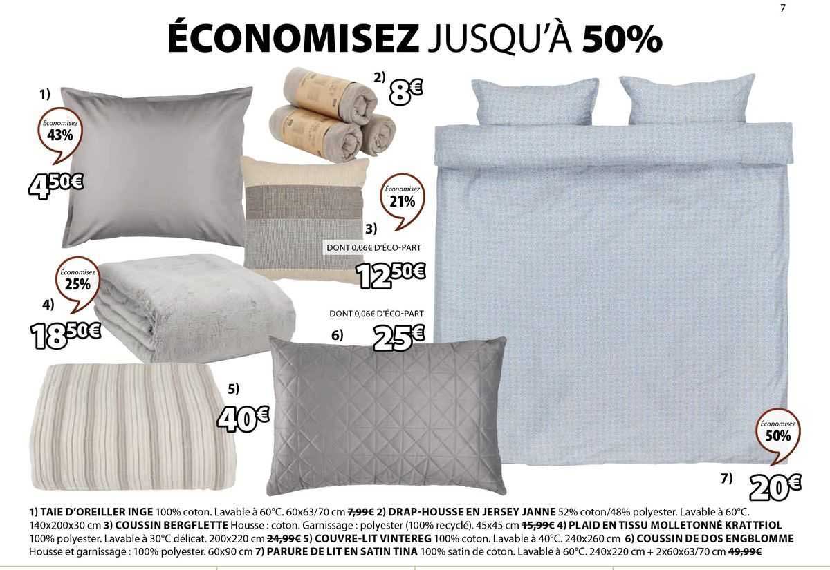 taie d'oreiller inge, drap-housse en jersey janne, coussin bergflette, plaid en tissu molletonné krattfiol, couvre-lit vintereg, coussin de dos engblomme, parure de lit en satin tina