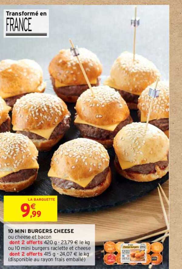 10 Mini Burgers Cheese