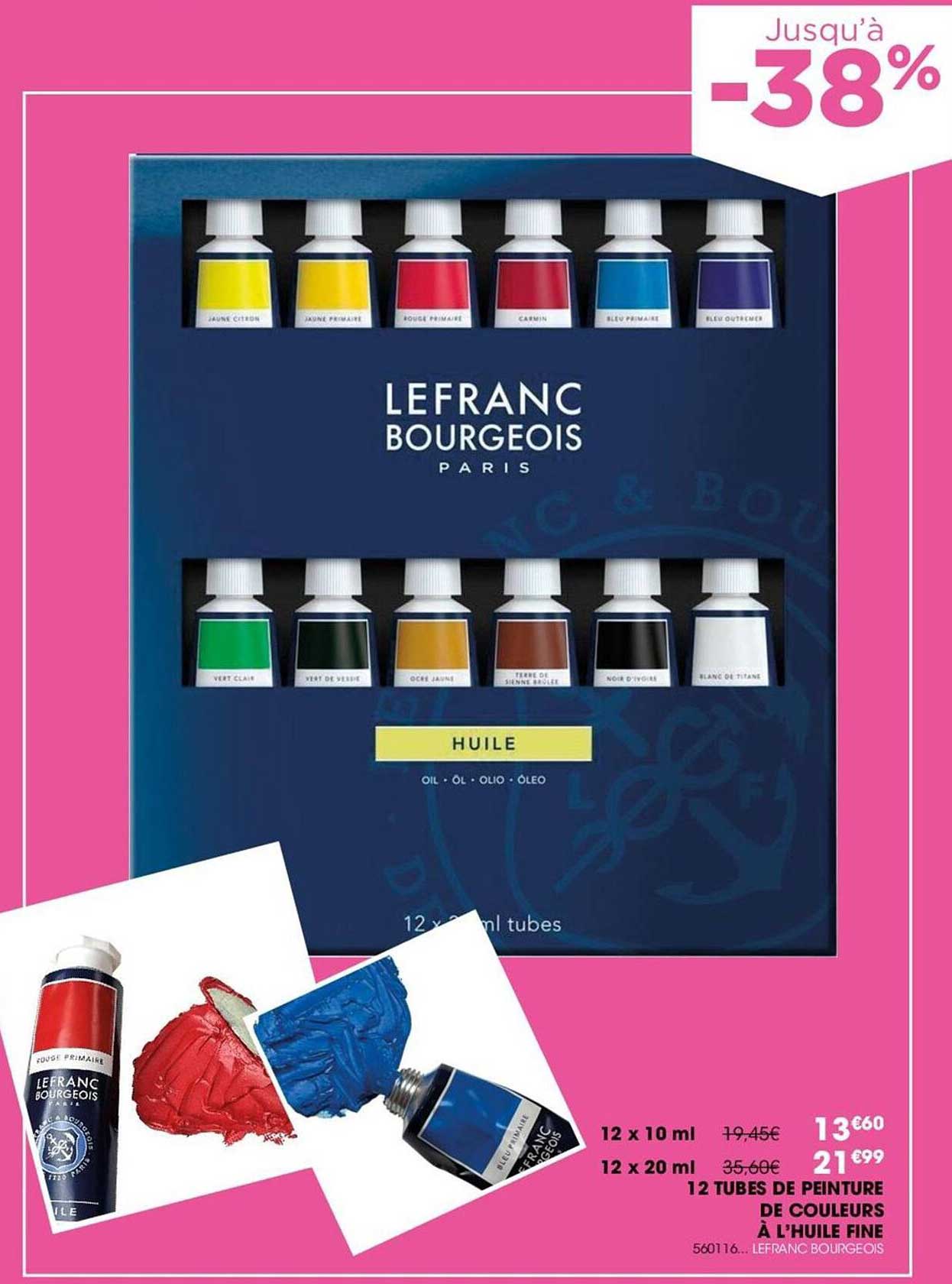 12 Tubes De Peinture De Couleurs à L'huile Fine Lefranc Bourgeois