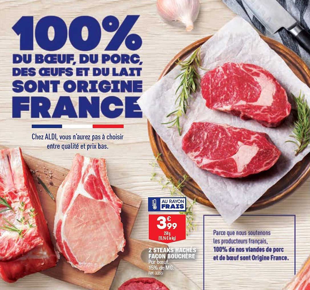 2 steaks hachés façon bouchère