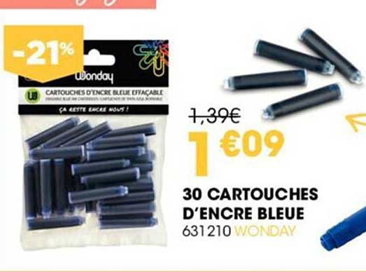 30 cartouches d'encre bleue wonday