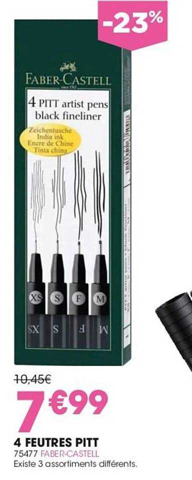 4 feutres pitt faber-castell
