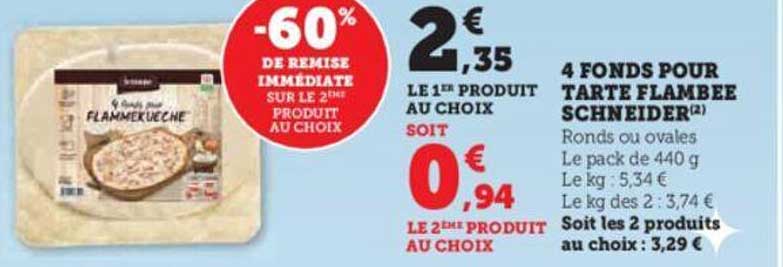 4 fonds pour tarte flambée schneider