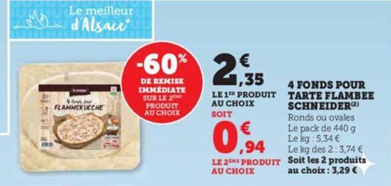 4 fonds pour tarte flambée schneider