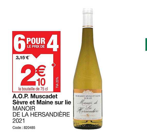 a.o.p. muscadet sèvre et maine sur lie manoir de la hersandière 2021