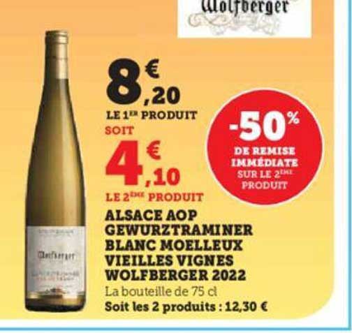 alsace aop gewurztraminer blanc moelleux vieilles vignes wolfberger 2022