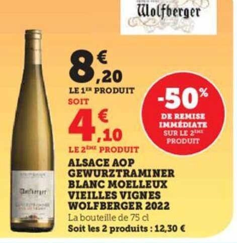 alsace aop gewurztraminer blanc moelleux vieilles vignes wolfberger 2022