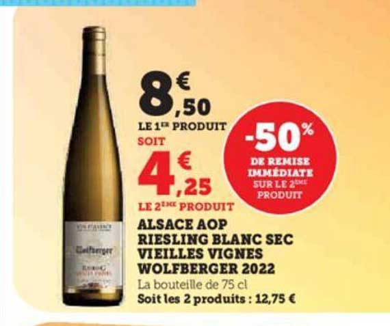 alsace aop riesling blanc sec vieilles vignes wolfberger 2022