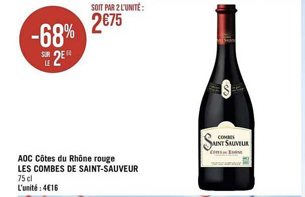 aoc côtes du rhône rouge les combes de saint-sauveur