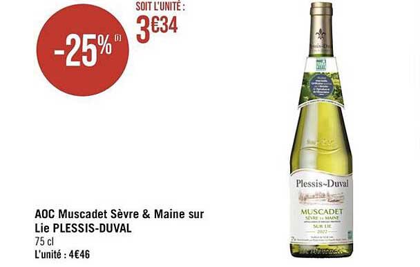 Aoc Muscadet Sèvre & Maine Sur Lie Plessis-duval