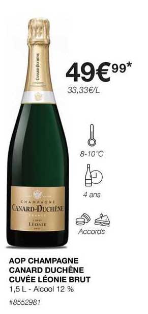 aop champagne canard duchêne cuvée léonie brut