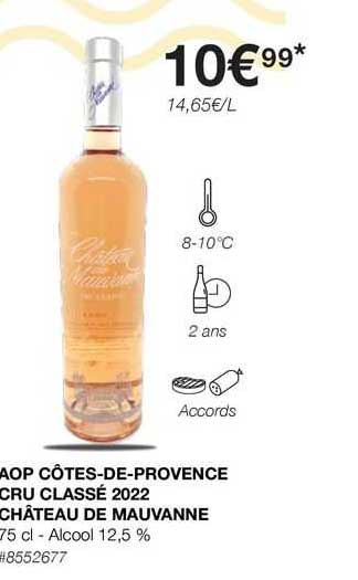 aop côtes-de-provence cru classé 2022 château de mauvanne