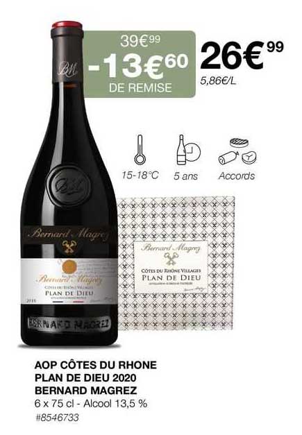 aop côtes du rhône plan de dieu 2020 bernard magrez