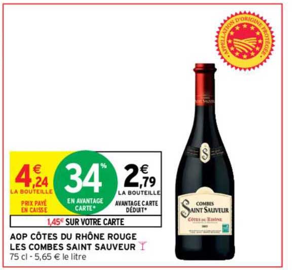 aop côtes du rhône rouge les combes saint sauveur