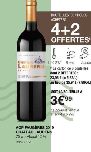aop faugères 2019 château laurens