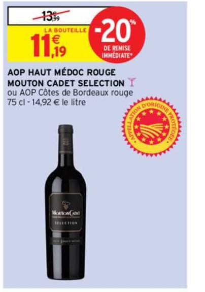 aop haut médoc rouge mouton cadet selection