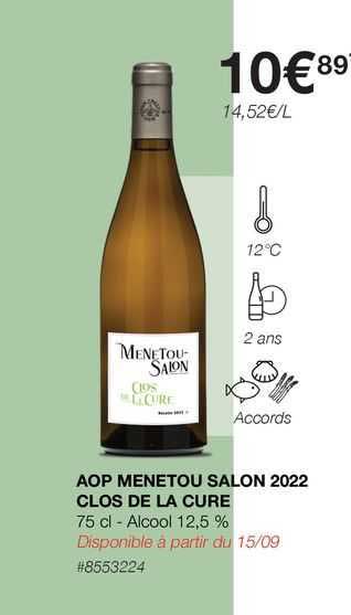 aop menetou salon 2022 clos de la cure