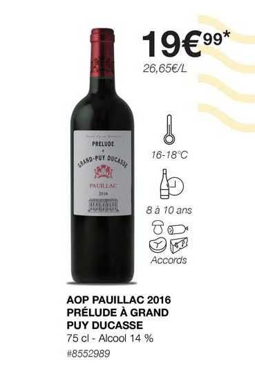 aop pauillac 2016 prélude à grand puy ducasse