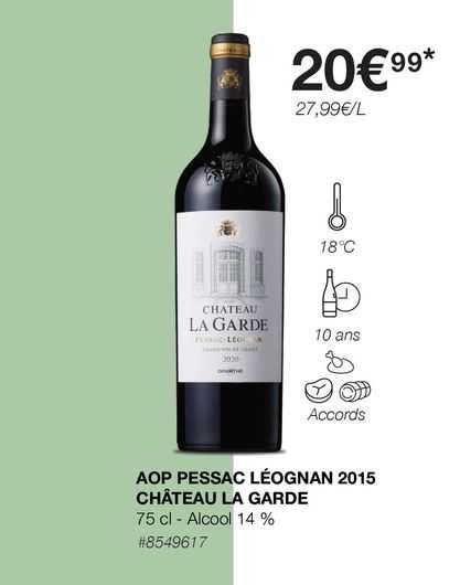 aop pessac léognan 2015 château la garde