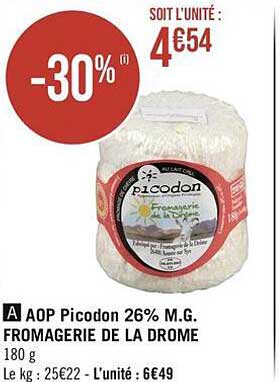aop picodon 26% m.g. fromagerie de la drome