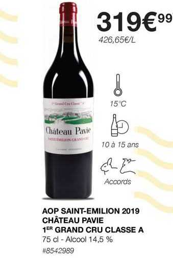 aop saint-emilion 2019 château pavie 1er grand cru classe a