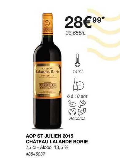 Aop St Julien 2015 Château Lalande Borie