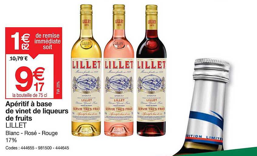 aperitif a base de vinetde liqueurs de fruits lillet