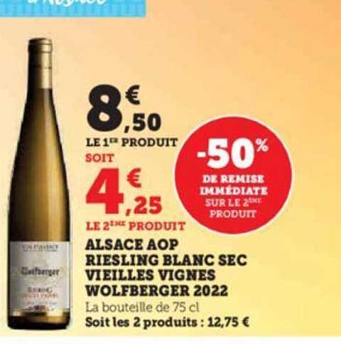aslace aop riesling blanc sec vieilles vignes wolfberger 2022