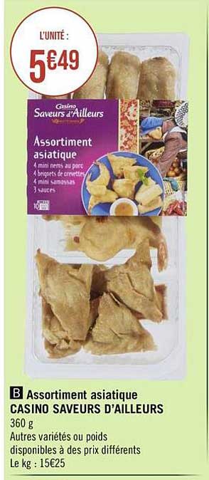 assortiment asiatique casino saveurs d'ailleurs