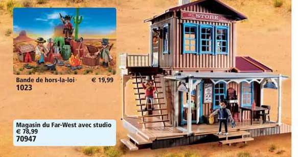 bande de hors-la-loi, magasin du far-west avec studio