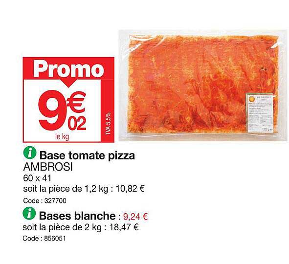 base tomate pizza ambrosi, bases blanche