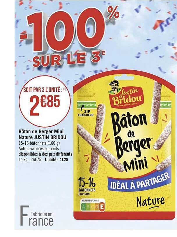 bâton de berger mini nature justin bridou