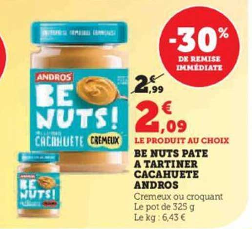 be nuts pâte à tartiner cacahuète andros
