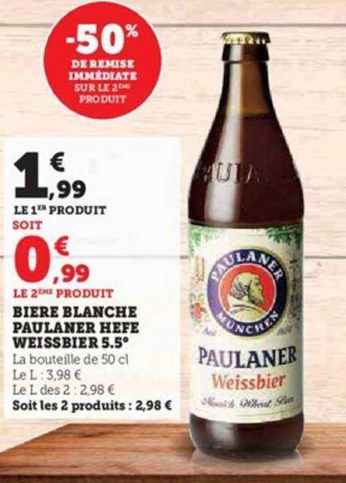 bière blanche paulaner hefe weissbier 5.5°