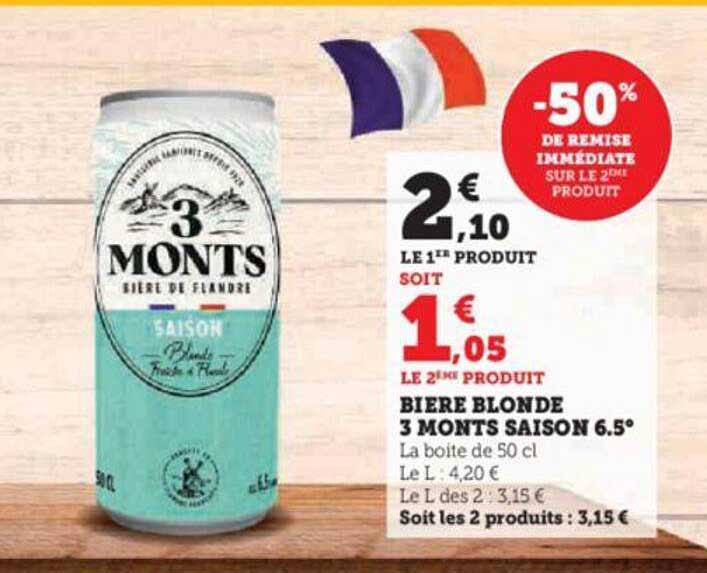 bière blonde 3 monts saison 6.5°